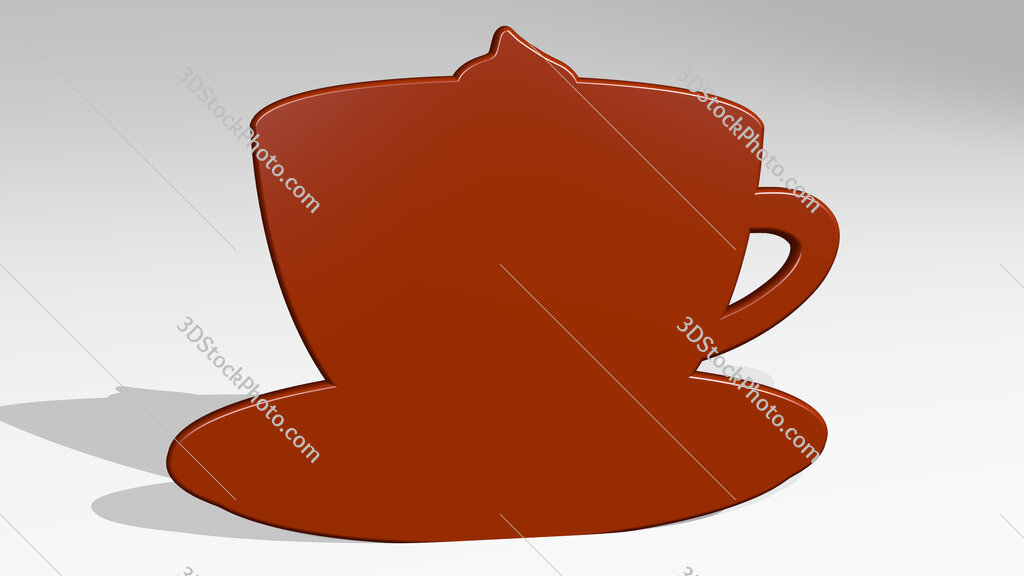 coffee 3D icon casting shadow