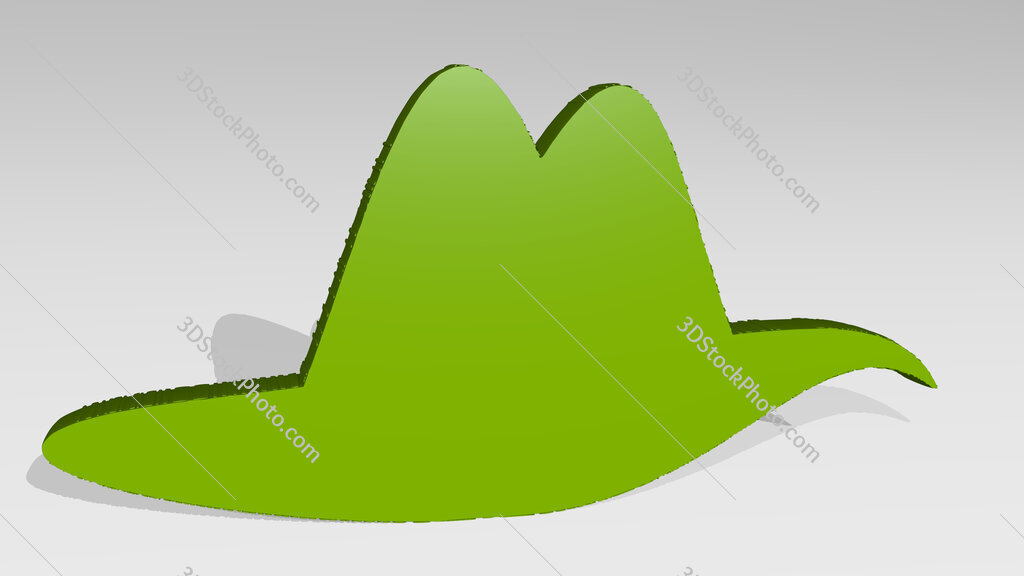 hat 3D drawing icon on white floor