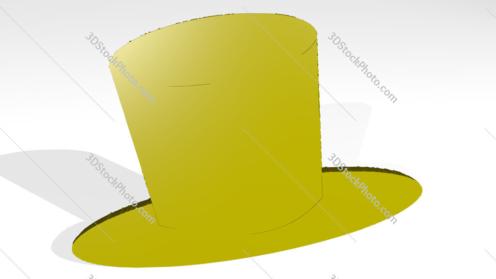 hat 3D drawing icon on white floor