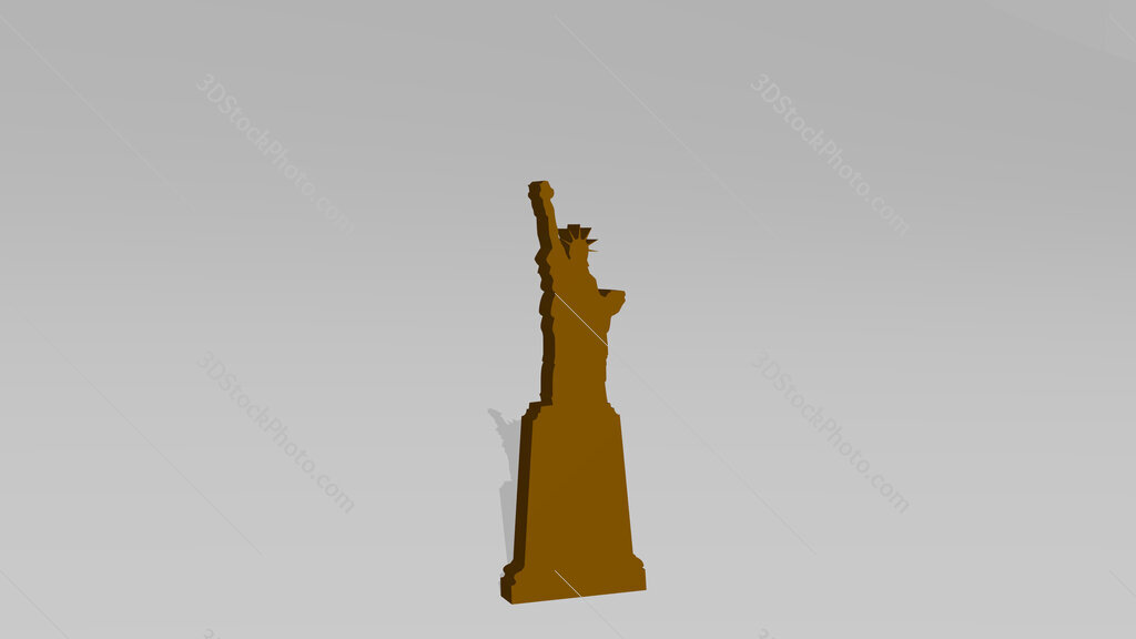 Statue of Liberty New York 3D drawing icon on white floor