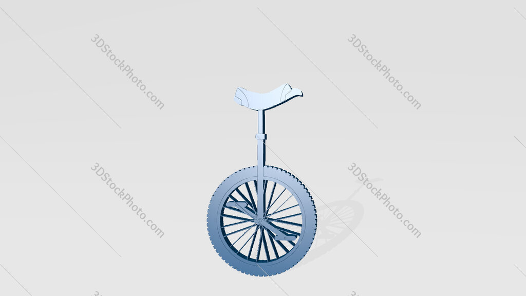 mono cycle 3D drawing icon on white floor
