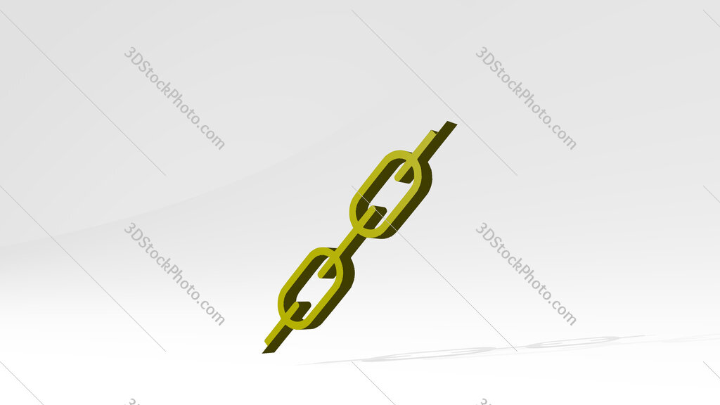 chain 3D drawing icon on white floor