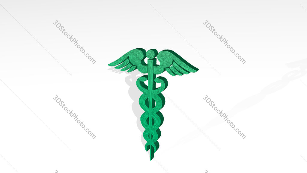 medical symbol 3D drawing icon on white floor