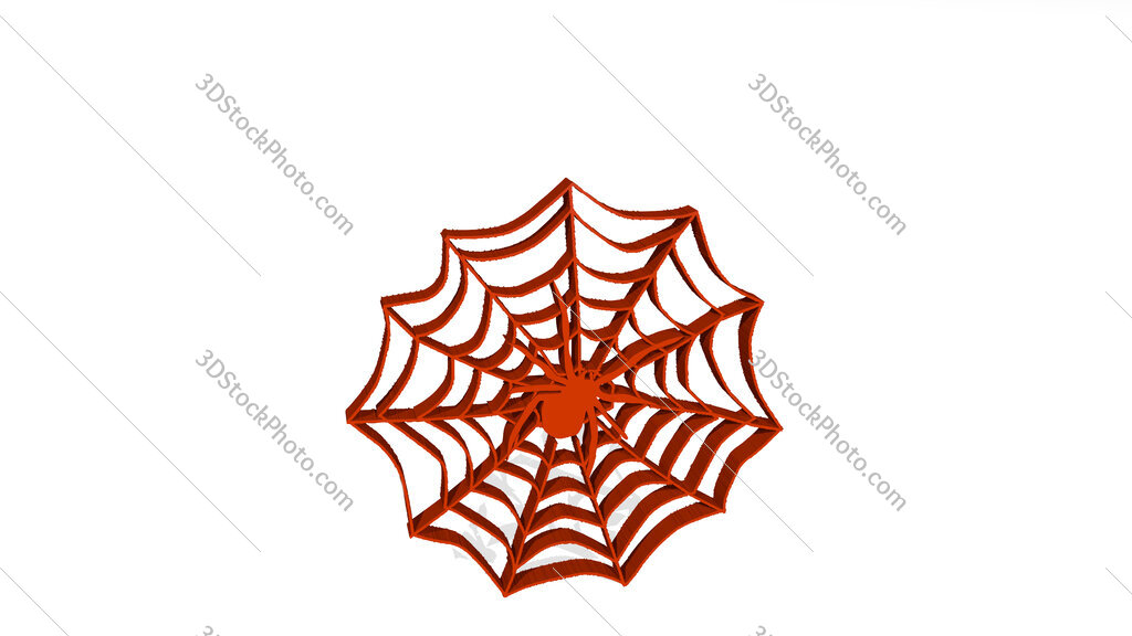spider and web 3D drawing icon on white floor