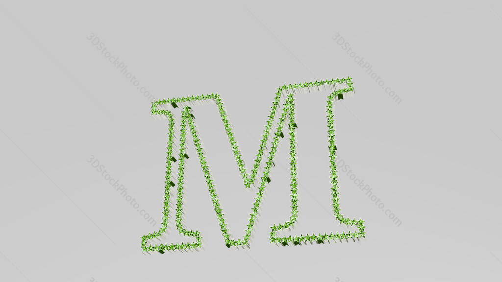 letter M made of stars 