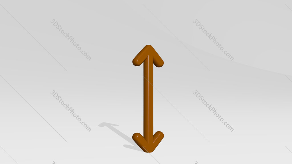 expand vertical 3D icon casting shadow
