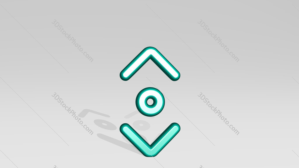 scroll vertical 3D icon casting shadow