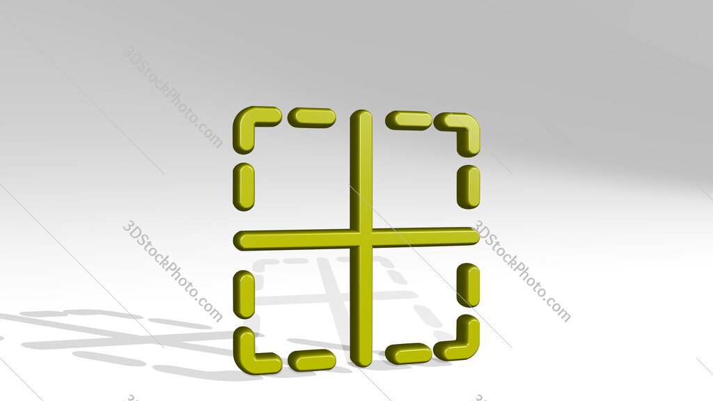 cell border horizontal vertical 3D icon casting shadow