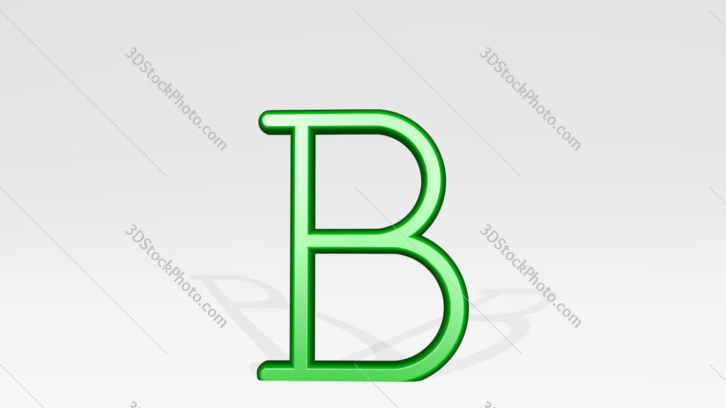 text bold 3D icon casting shadow