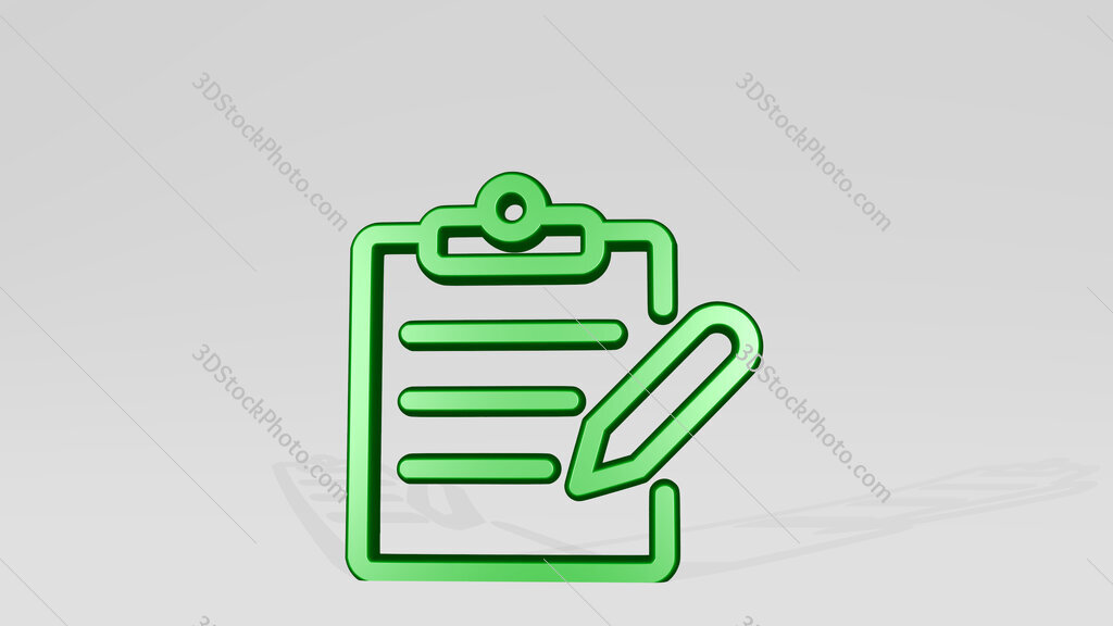 paper write 3D icon casting shadow