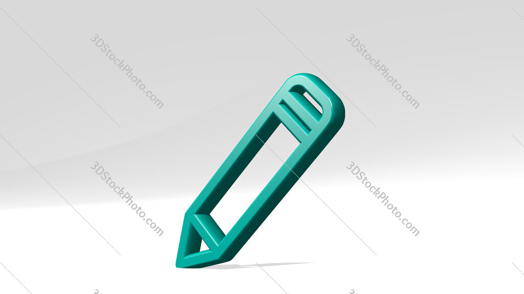 pencil 3D icon casting shadow