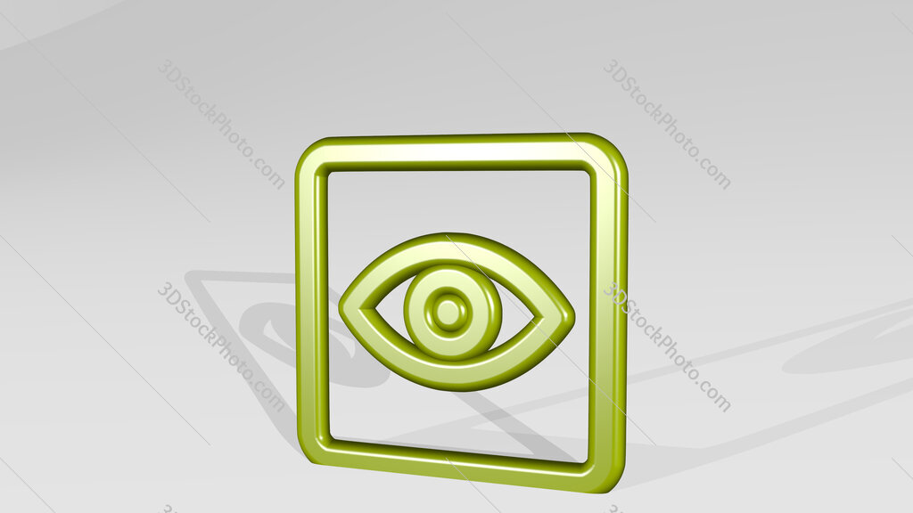 view square 3D icon casting shadow