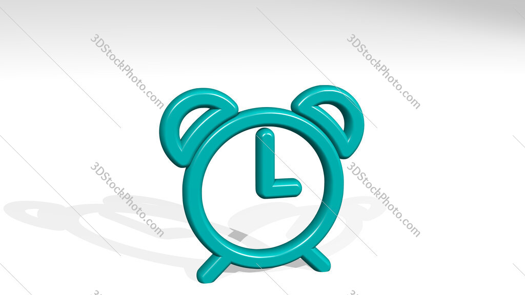 alarm clock 3D icon casting shadow