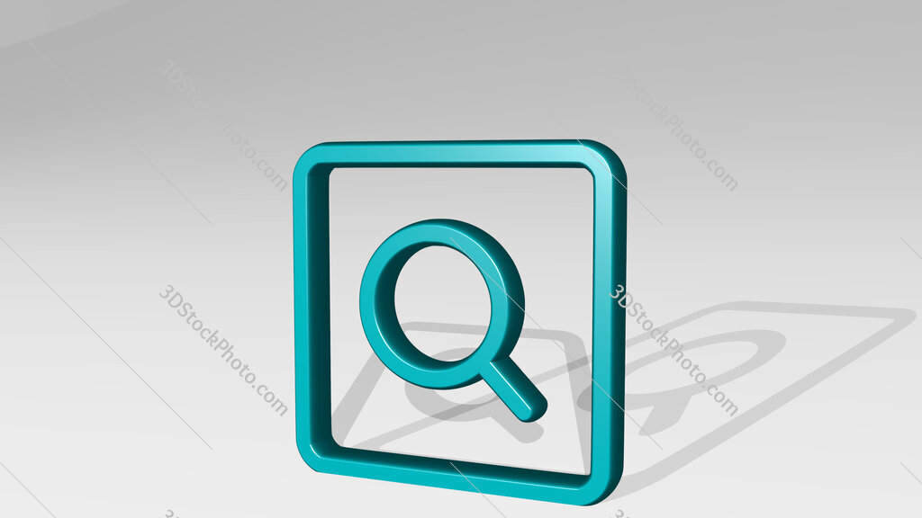 search square 3D icon casting shadow
