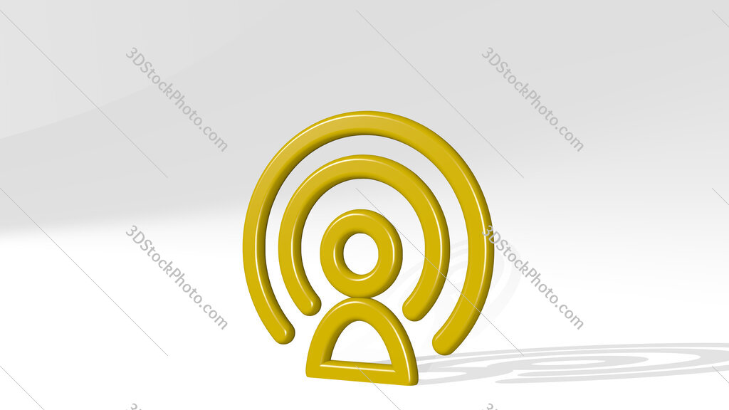 user signal 3D icon casting shadow