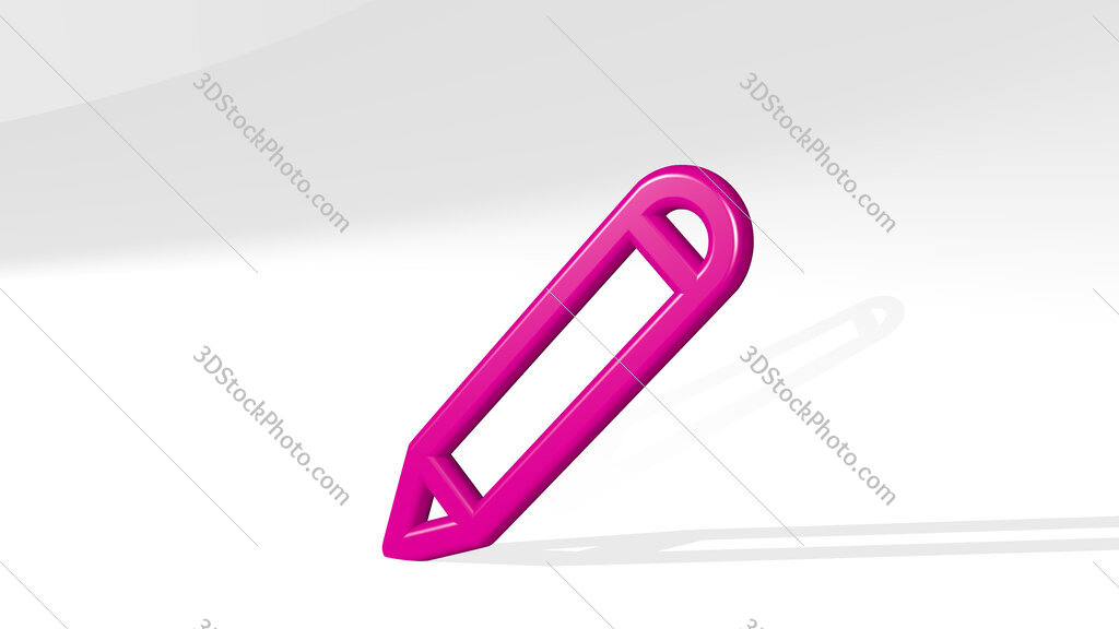 pencil 3D icon casting shadow