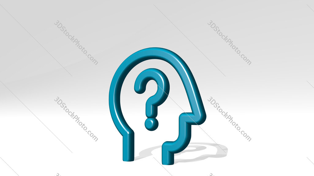 user question 3D icon casting shadow