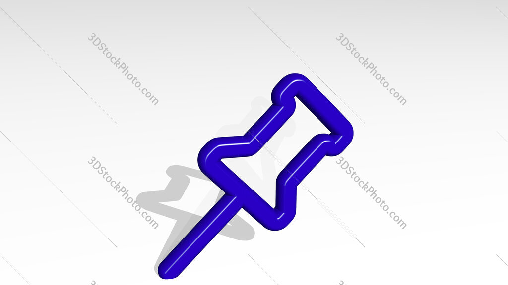 pin 3D icon casting shadow
