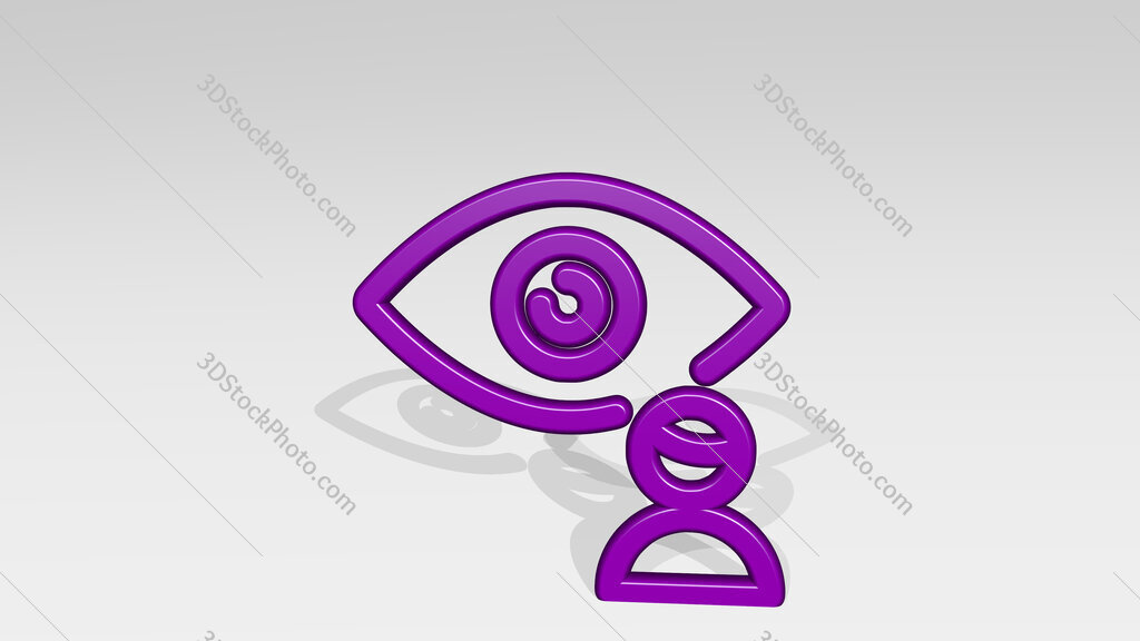 iris scan user 3D icon casting shadow
