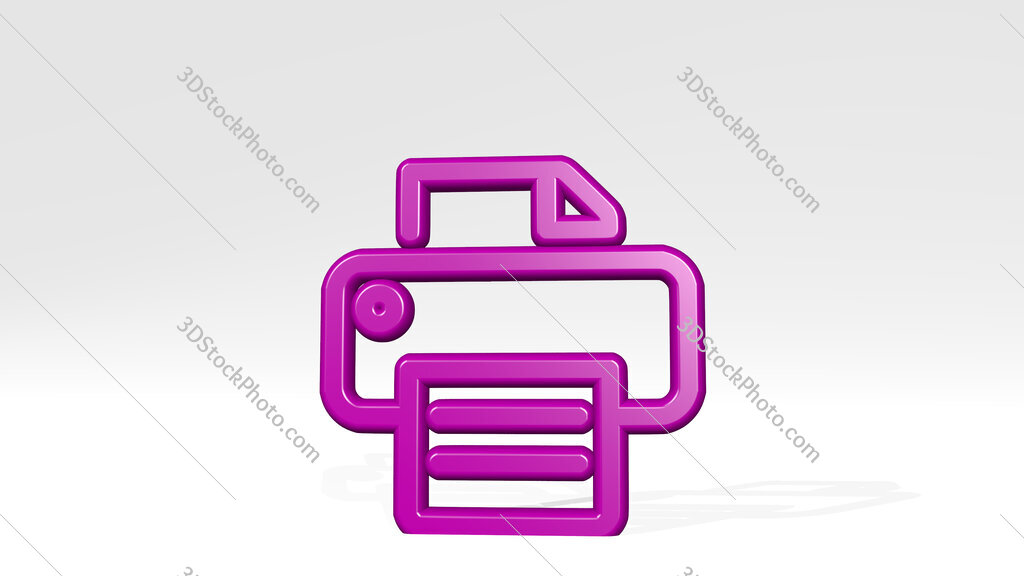print text 3D icon casting shadow