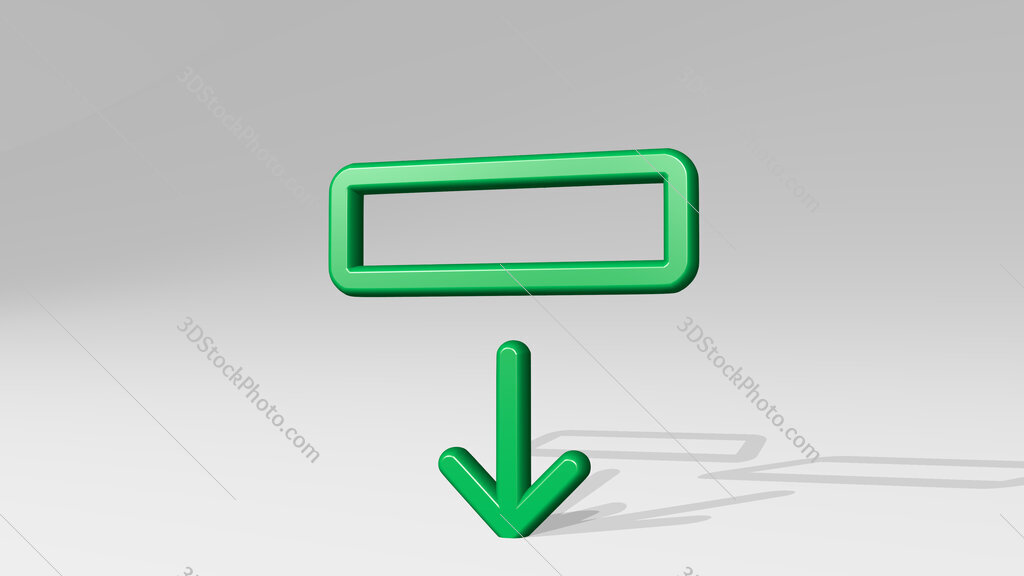 move down 3D icon casting shadow