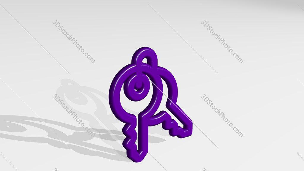login keys 3D icon casting shadow