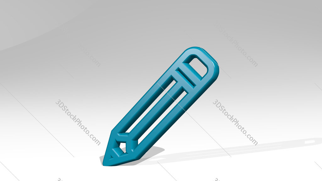 pencil 3D icon casting shadow