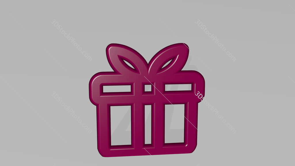 gift box 3D icon casting shadow