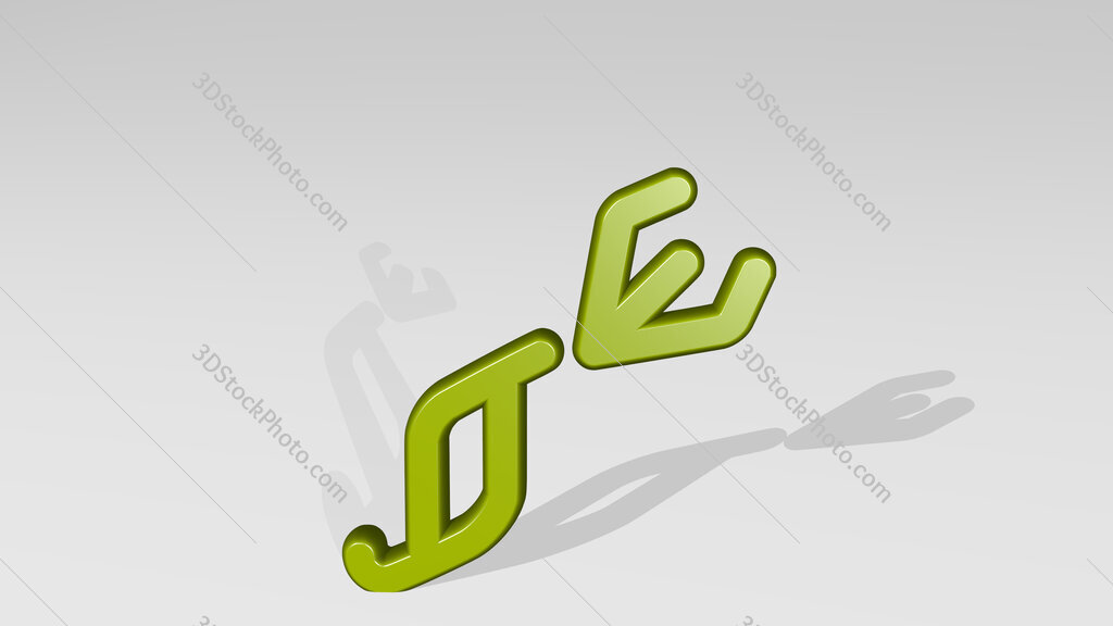 crafts calligraphy 3D icon casting shadow