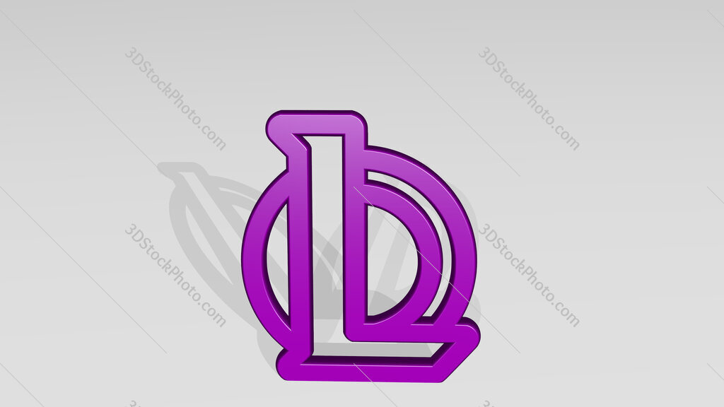video game logo league of legends 3D icon casting shadow