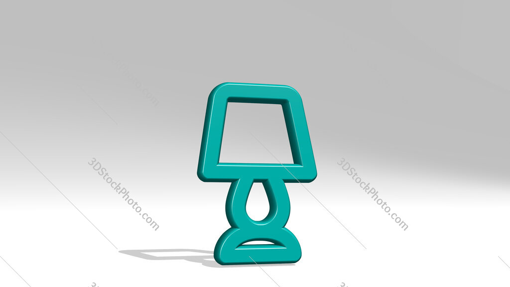 table lamp 3D icon casting shadow