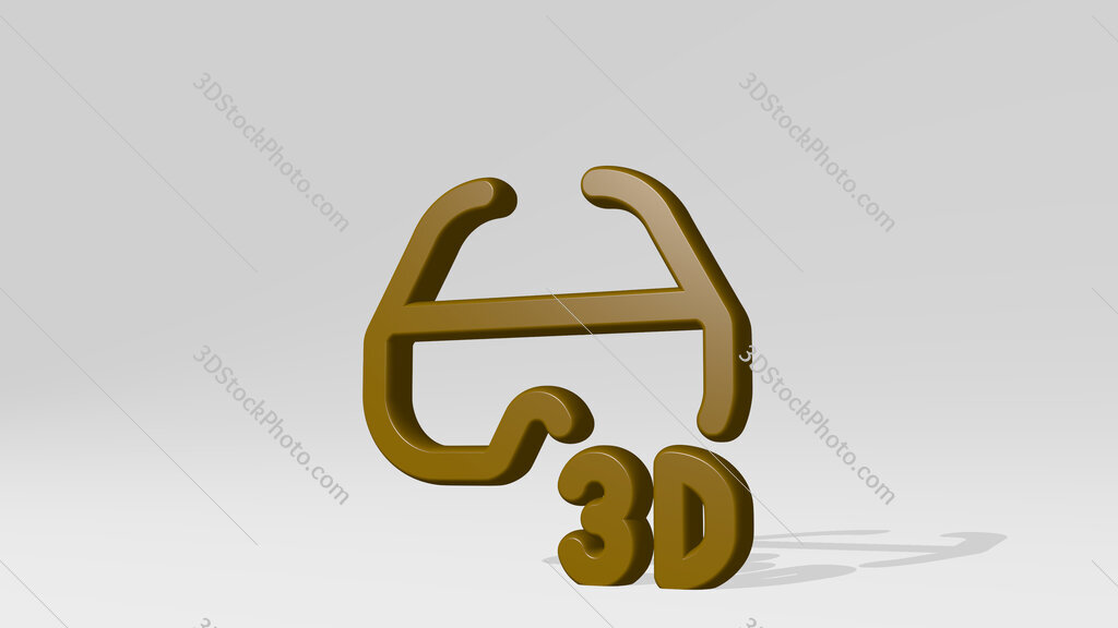 modern tv 3d glasses 3D icon casting shadow