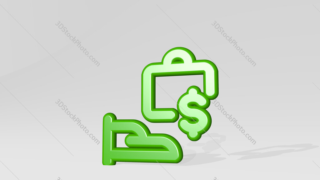 monetization sponsor 3D icon casting shadow