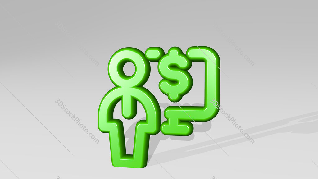 monetization user monitor 3D icon casting shadow