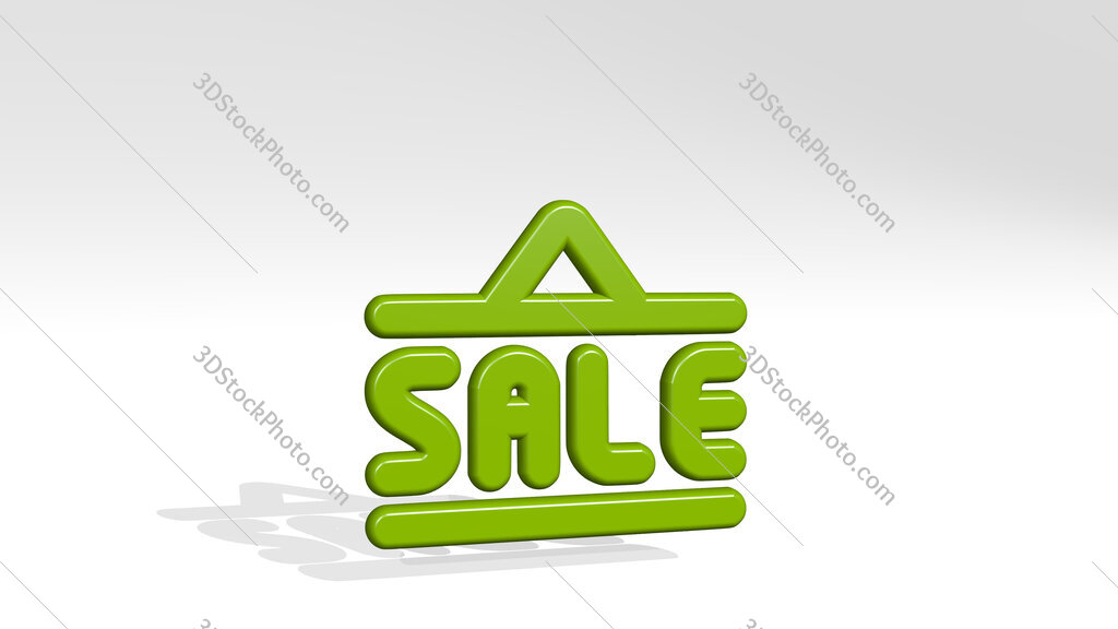 real estate sign board sale 3D icon casting shadow
