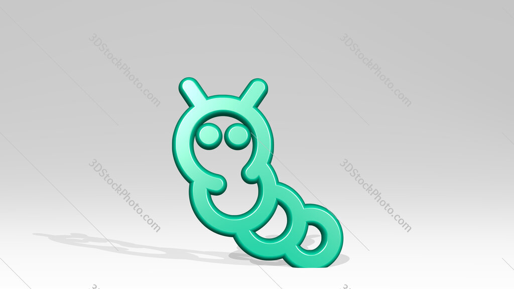 toys caterpillar 3D icon casting shadow