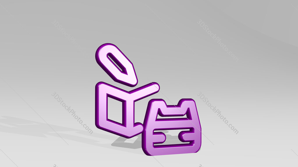 vr user box 3D icon casting shadow