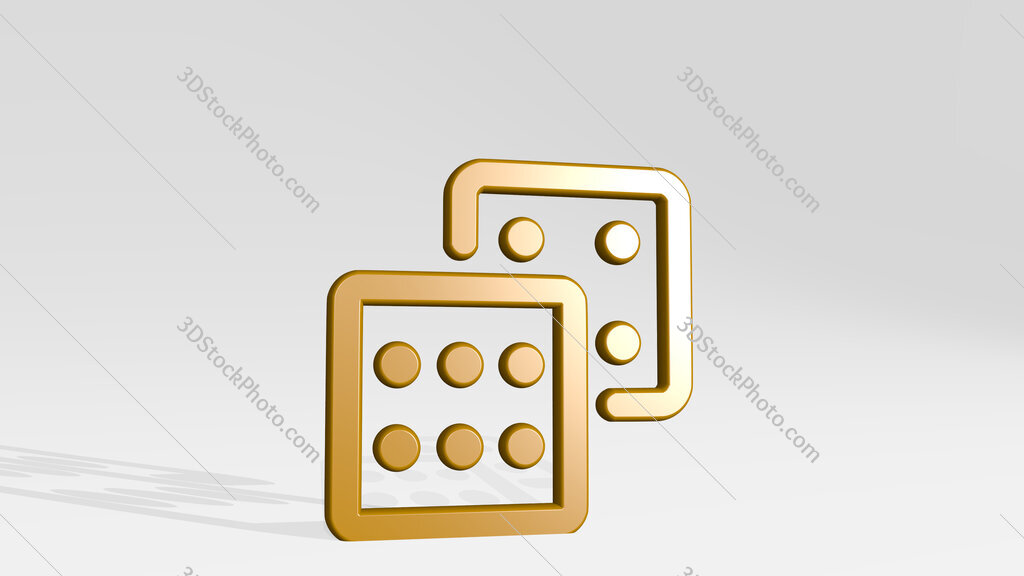 board game dice 3D icon casting shadow