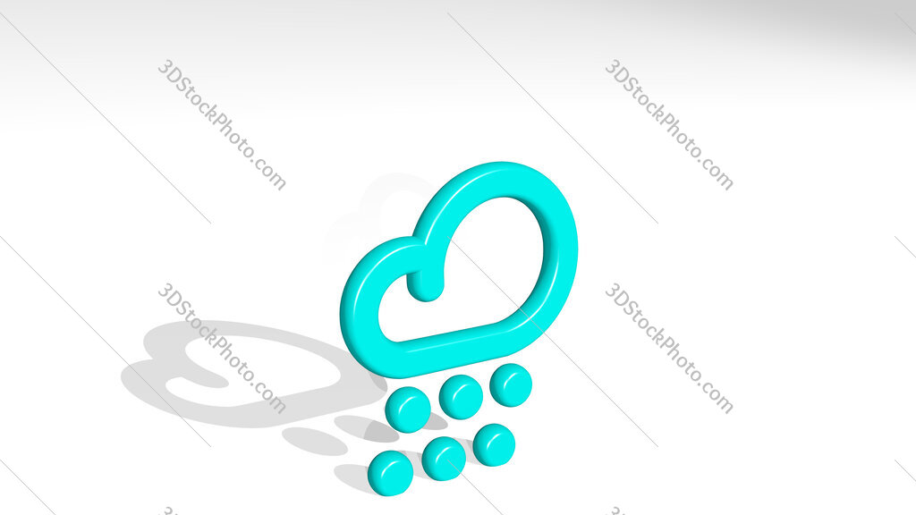 weather cloud snow 3D icon casting shadow