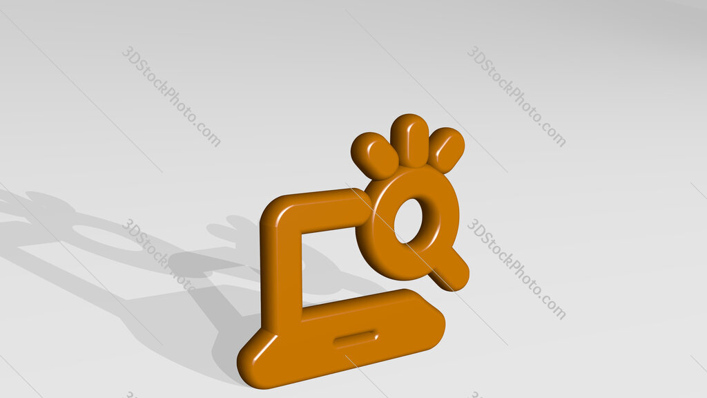 seo search laptop 3D icon casting shadow