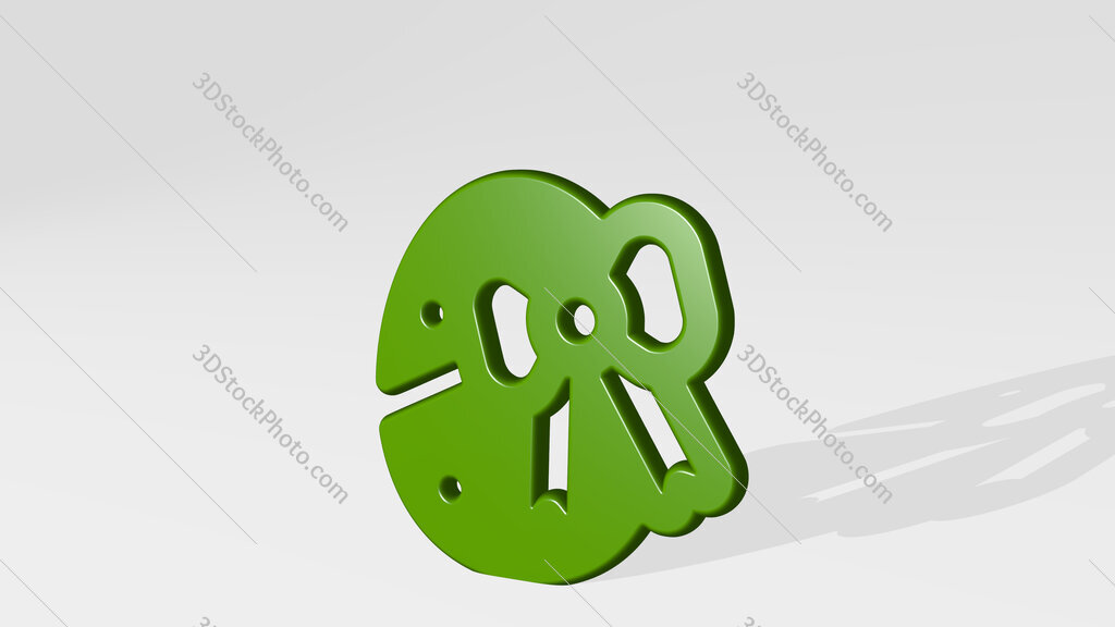 easter egg ribbon 3D icon casting shadow
