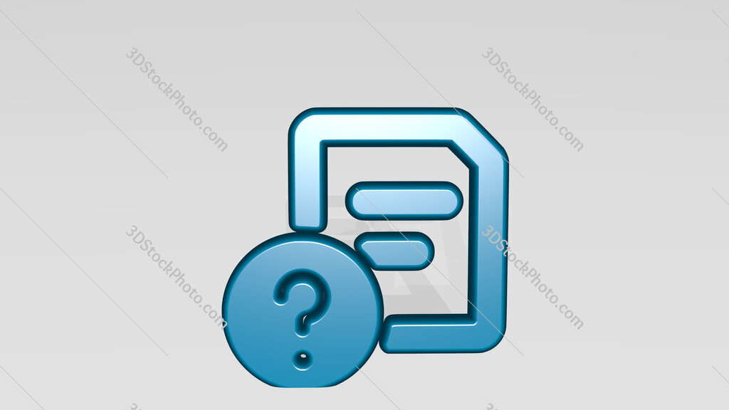 common file text question 3D icon casting shadow
