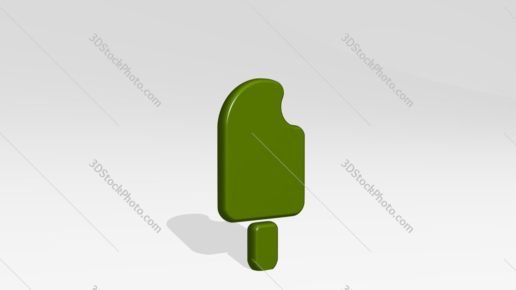 ice cream bite 3D icon casting shadow