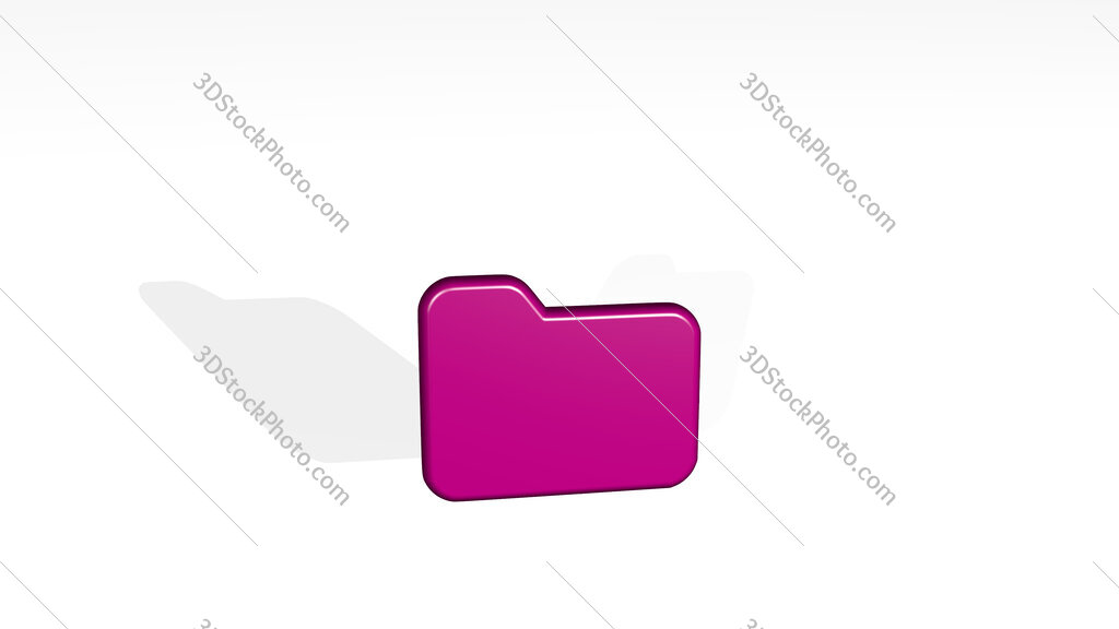 folder 3D icon casting shadow