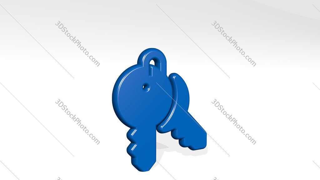 login keys 3D icon casting shadow