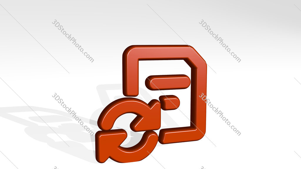 common file text sync 3D icon casting shadow