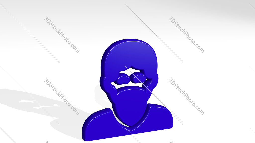 crime man riot 3D icon casting shadow