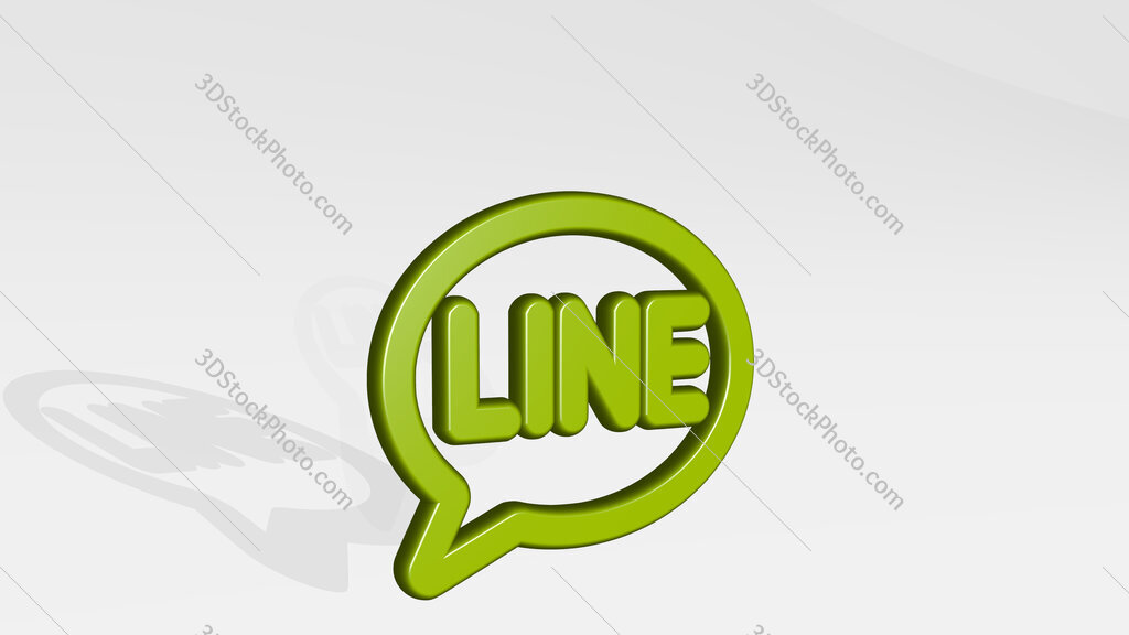 messaging line app 3D icon casting shadow