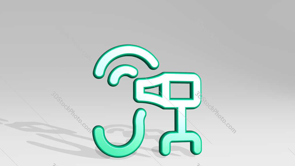 medical specialty ear 3D icon casting shadow