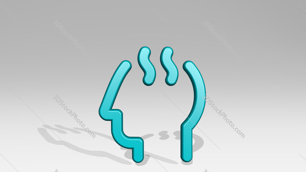 medical condition head pain 3D icon casting shadow